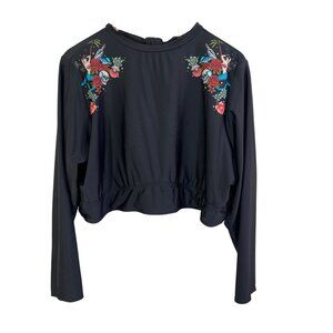 Torrid Black Long long sleeve rash guard swim top 4X